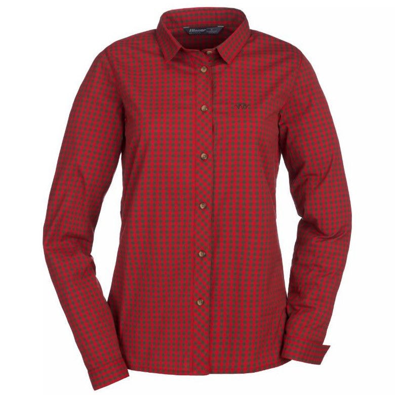 Blaser Ladies Stretch Blouse Sergia Brown/red Checked