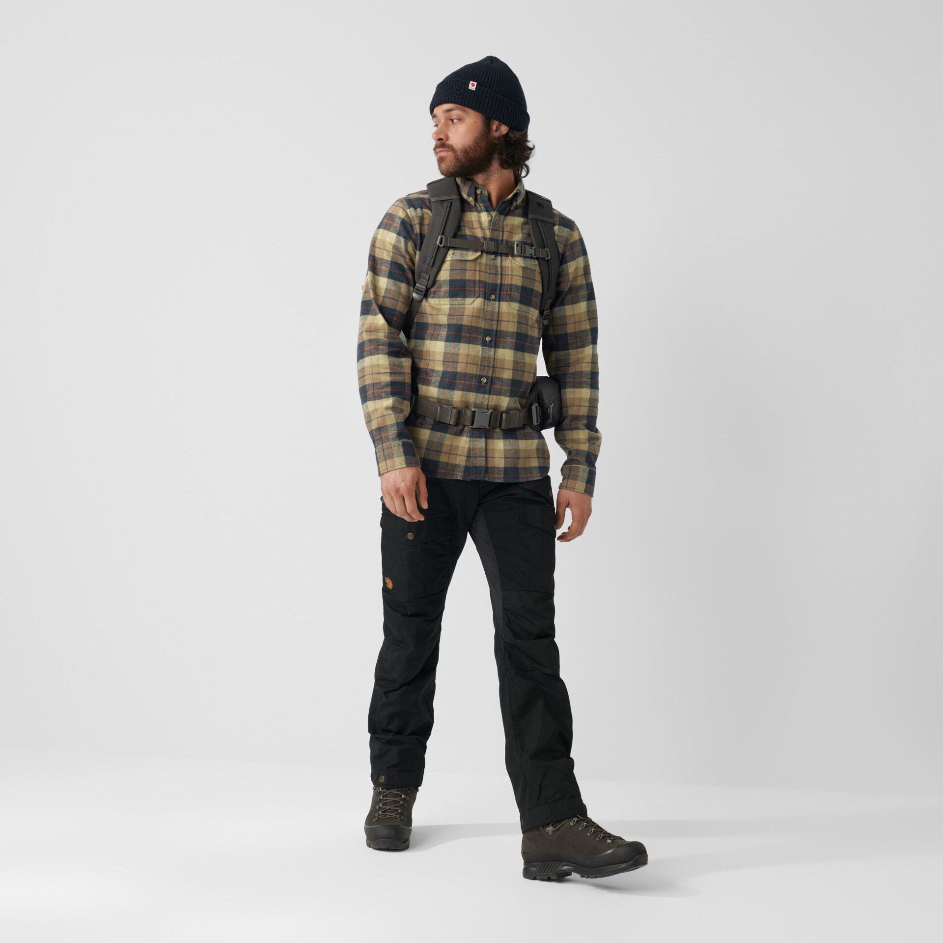 Fjällräven Singi Heavy Flannel Shirt Autumn Leaf-Dark Navy