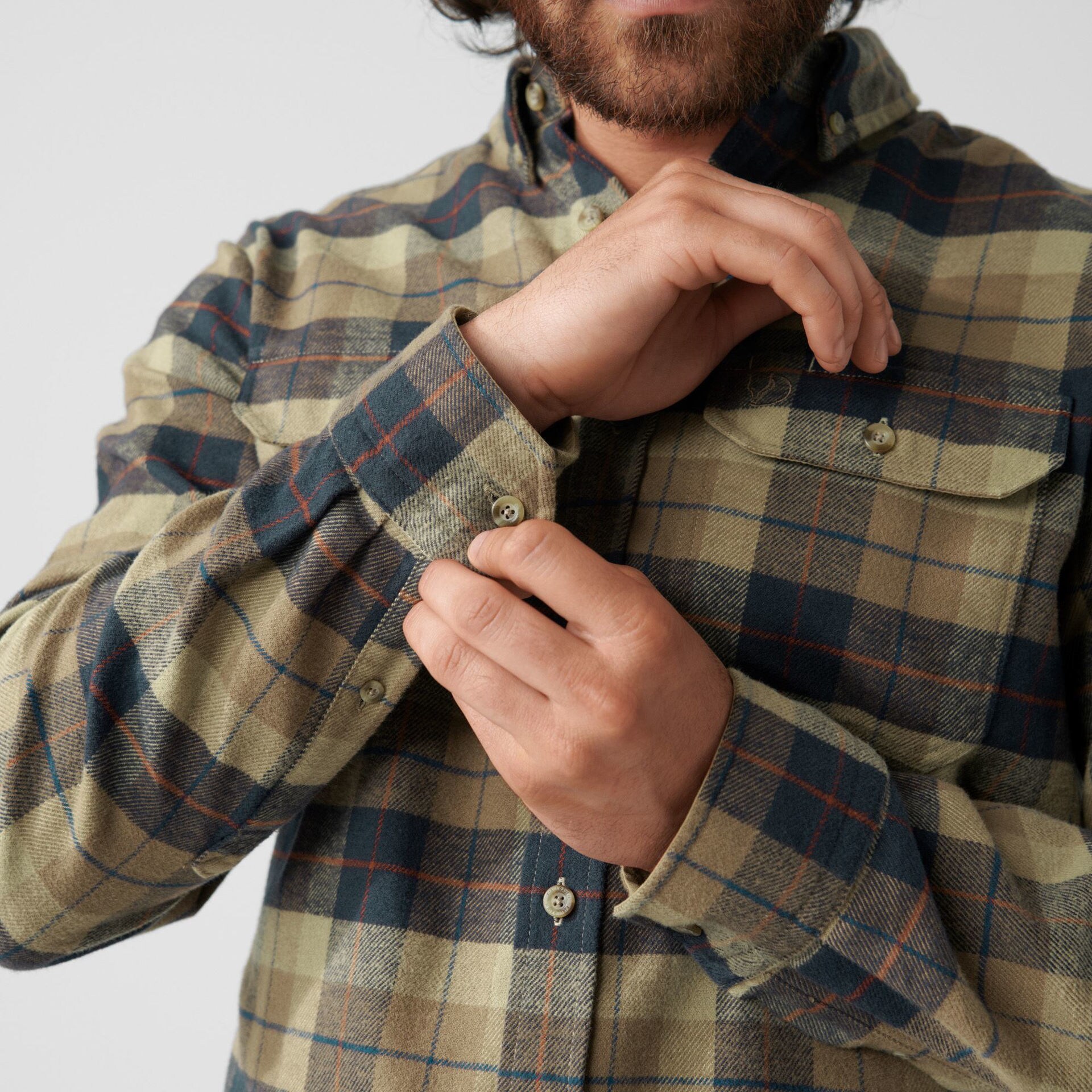 Fjällräven Singi Heavy Flannel Shirt Autumn Leaf-Dark Navy