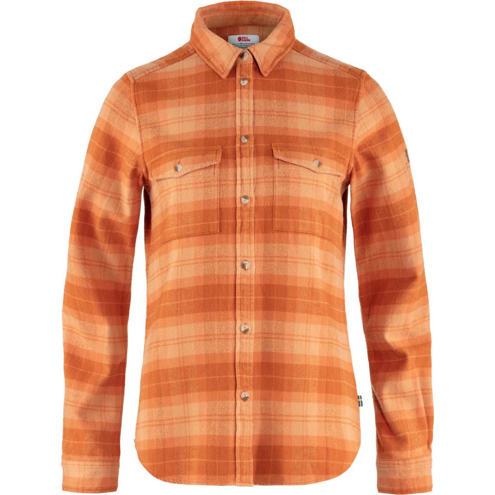 Fjällräven Övik Heavy Flannel Shirt W Peach Sand-Desert Brown