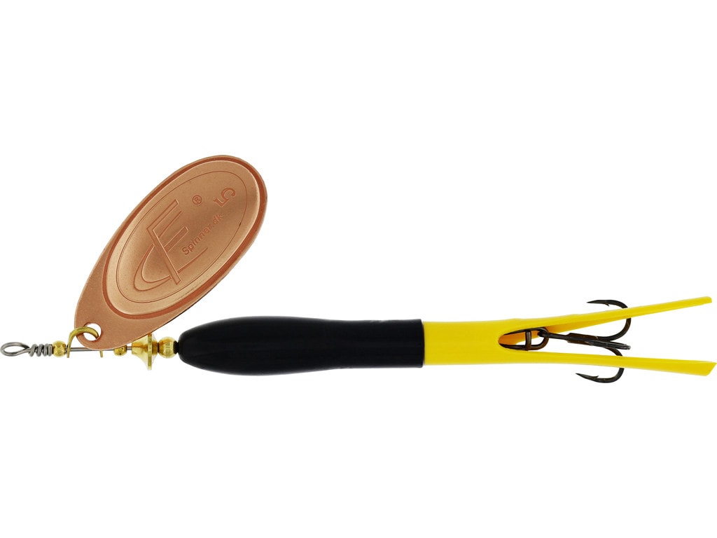 FC Spinner Upstream 20G #5 Black/Fluoro Yellow Copper Blade