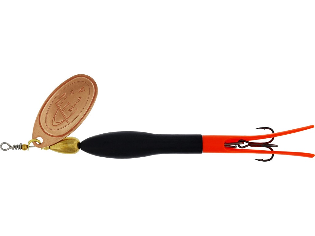 FC Spinner Downstream 20G #4 Black/Fluoro Orange Copper Blade
