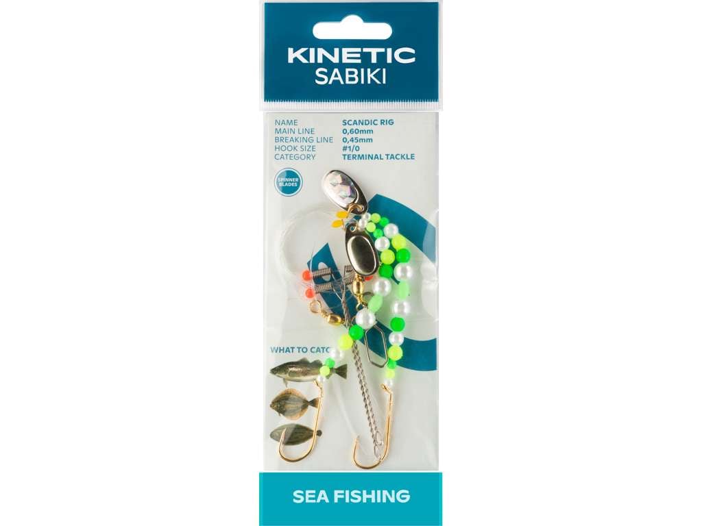 Kinetic Sabiki Scandic #1/0 Pearl/Green/Yellow