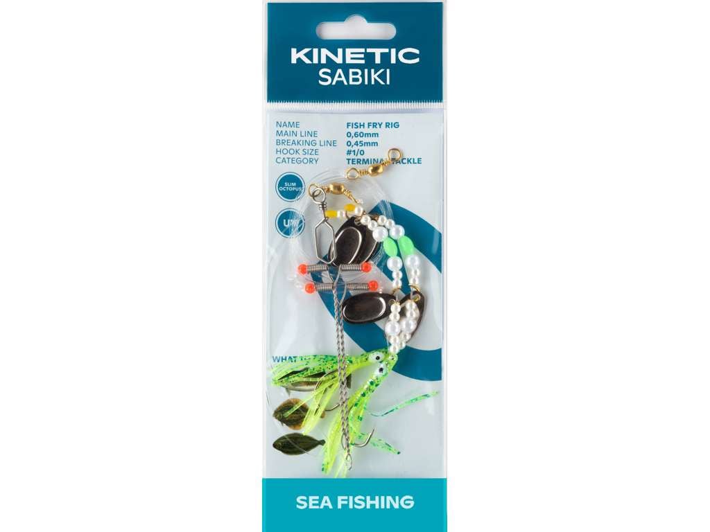 Kinetic Sabiki Fish Fry #1/0 Pearl/Green/Yellow