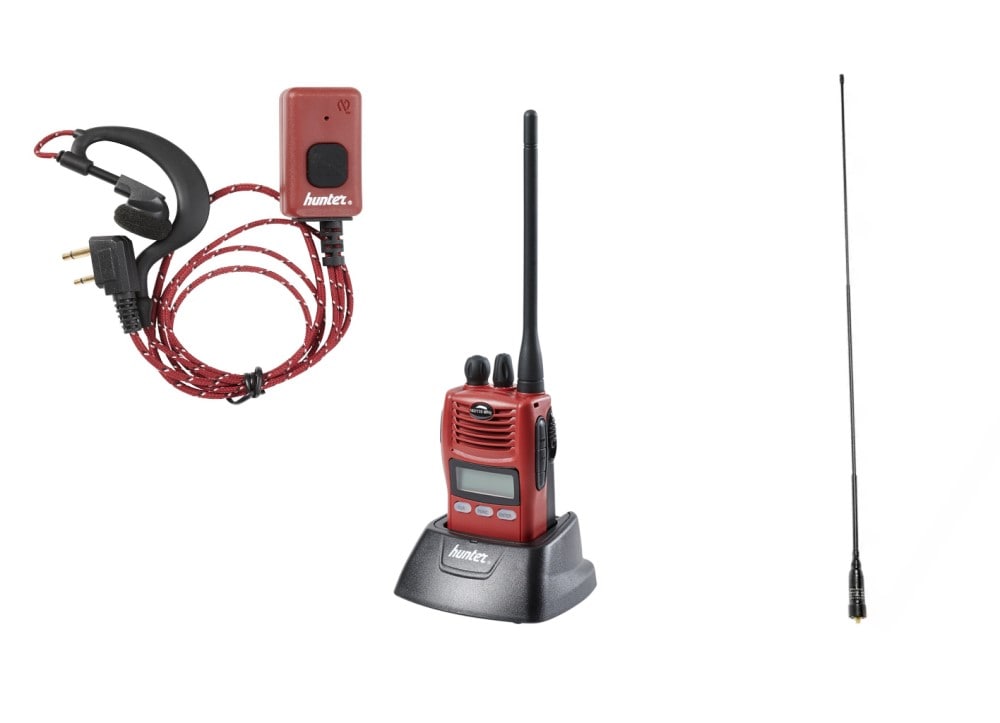 Hunter F1 Jaktradio pakke ink skogsantenne og miniheadset