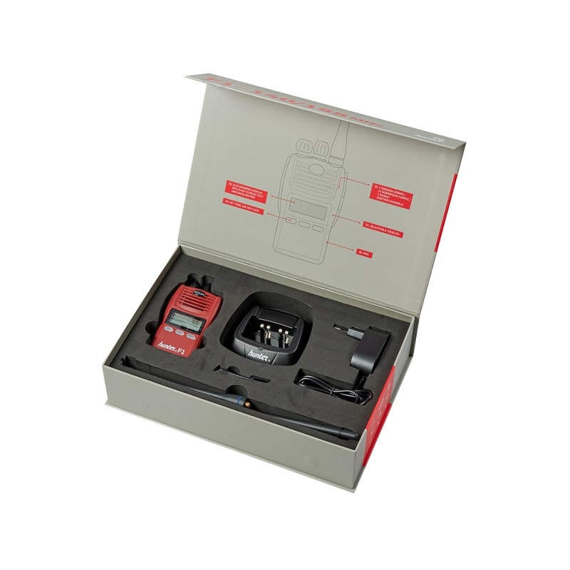 Hunter F1 Jaktradio pakke ink skogsantenne og miniheadset