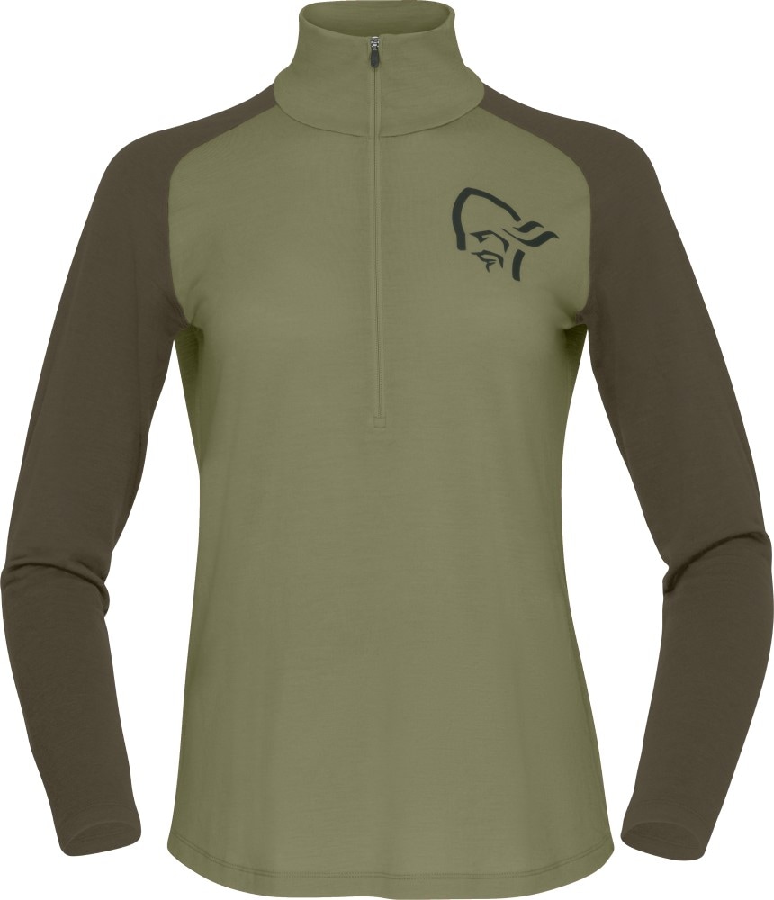 Norrøna Femund Pureull Zip Neck (W) Loden Green