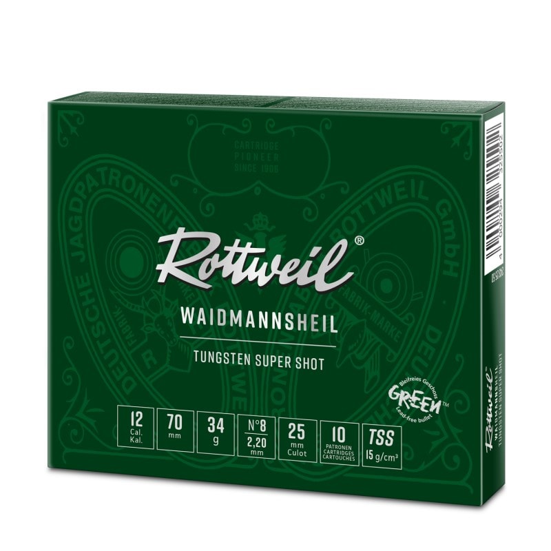 Rottweil Waidmannsheil Tungsten TSS 12/70 34G Nr.8 10pk