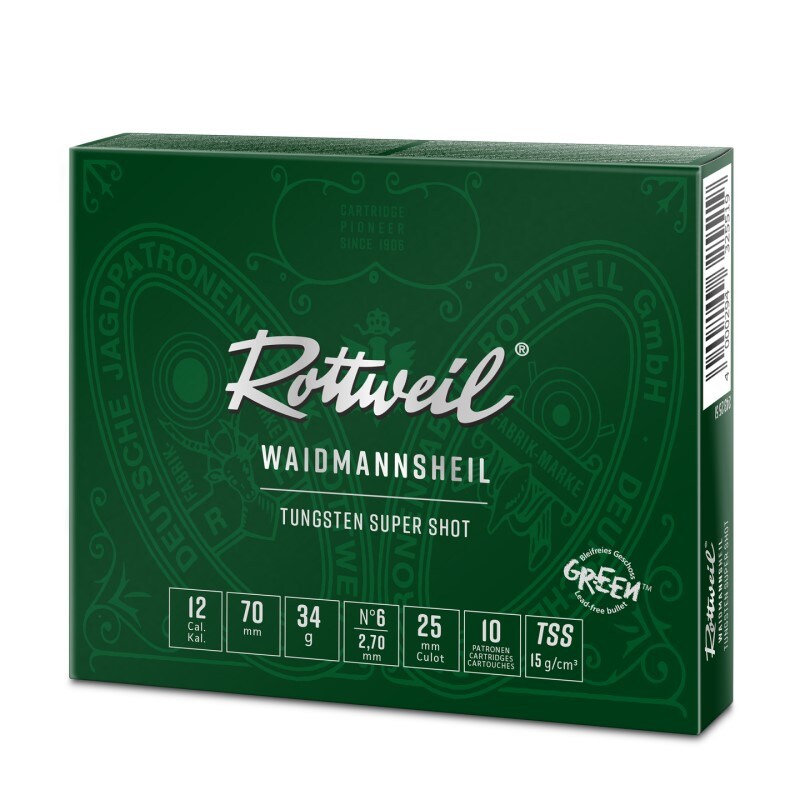 Rottweil Waidmannsheil Tungsten TSS 12/70 34G Nr.6 10pk