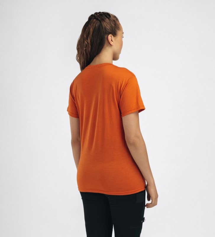 Aclima LightWool 140 classic tee antlers W's Apricot Orange