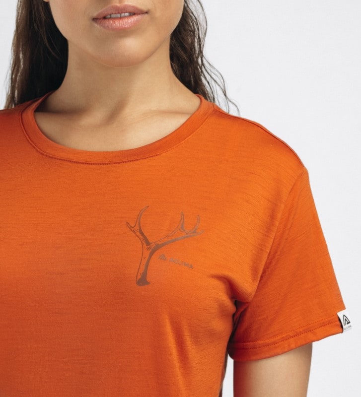 Aclima LightWool 140 classic tee antlers W's Apricot Orange