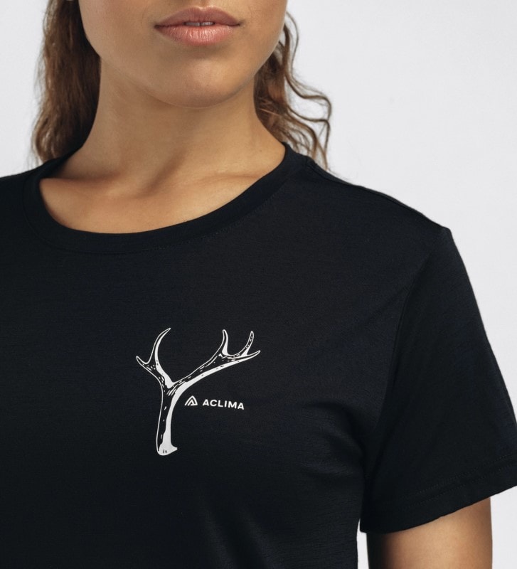 Aclima LightWool 140 classic tee antlers W's Jet Black