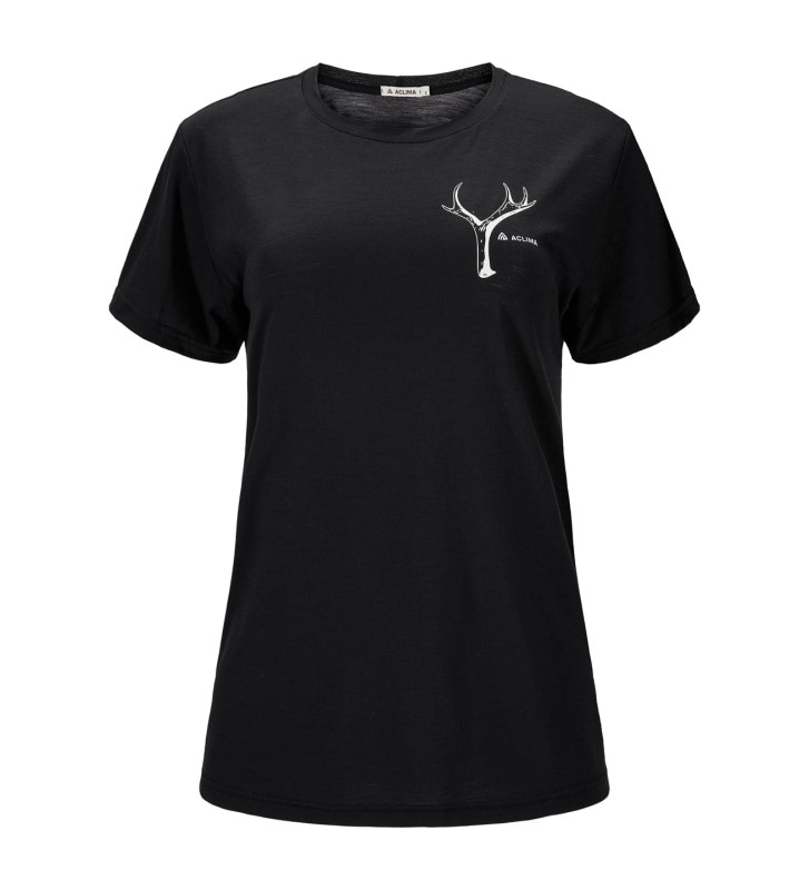 Aclima LightWool 140 classic tee antlers W's Jet Black