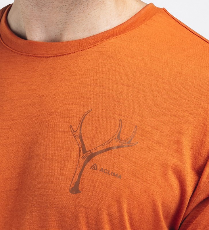 Aclima LightWool 140 Classic Tee Antler M's Apricot Orange