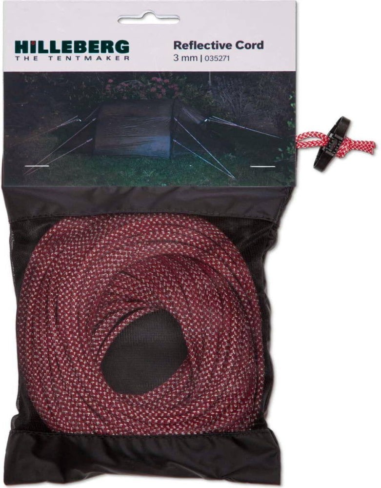 Hilleberg Teltline Reflex 3mm Rød/Hvit 25mm