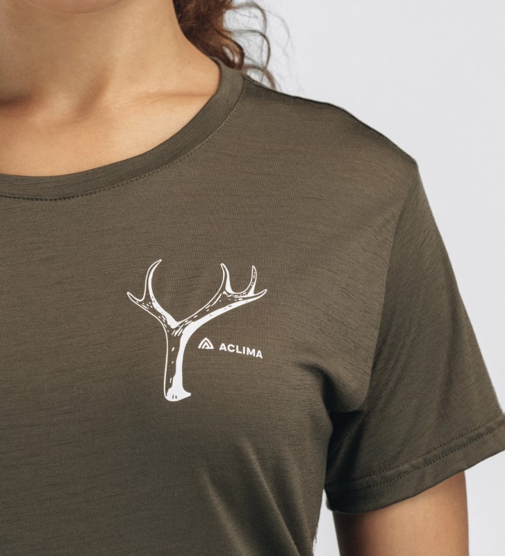 Aclima LightWool 140 classic tee antlers W's tarmac