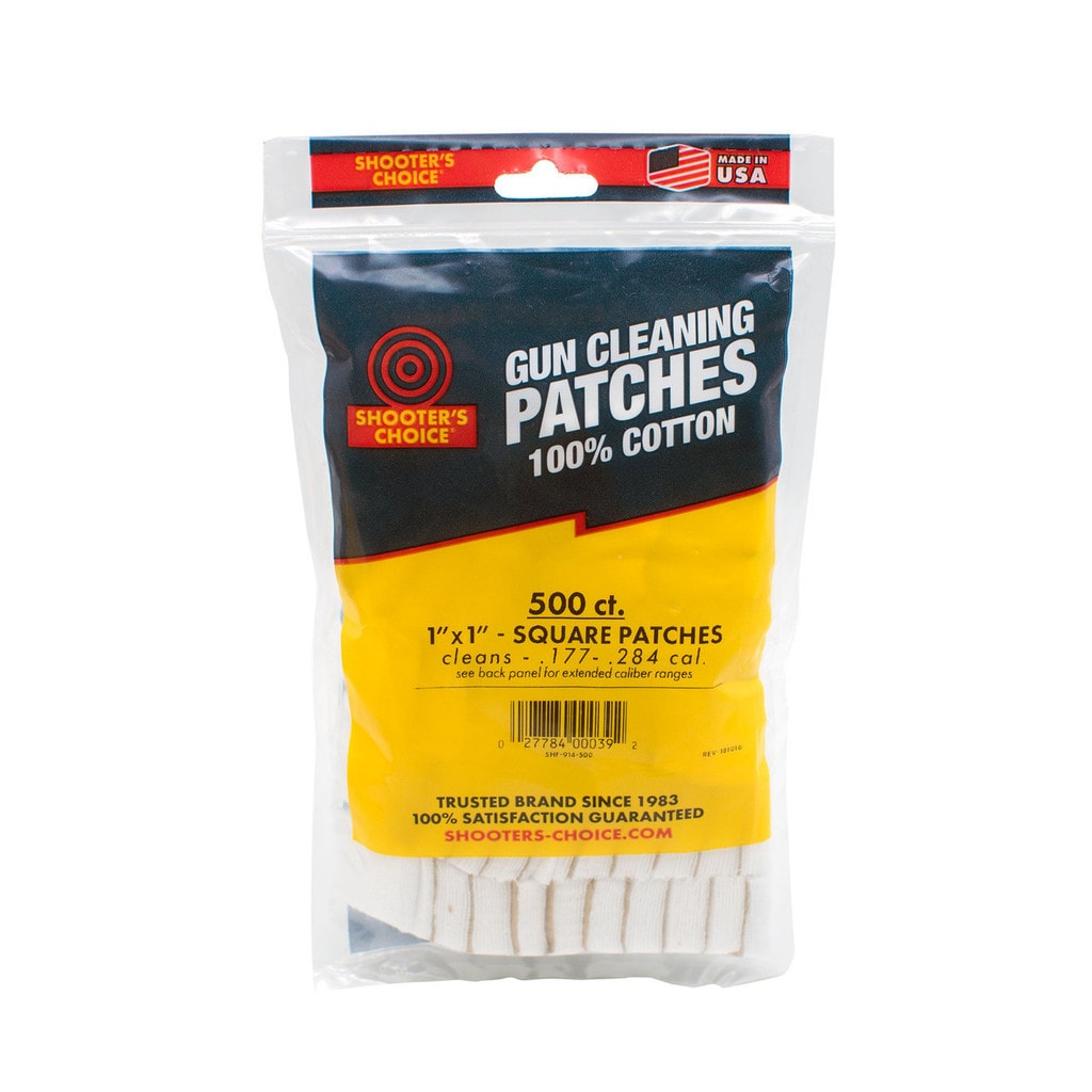 Shooter's Choice 1" Cotton Gun Pusselapper - 500 stk (.17 hmr - 7mm)