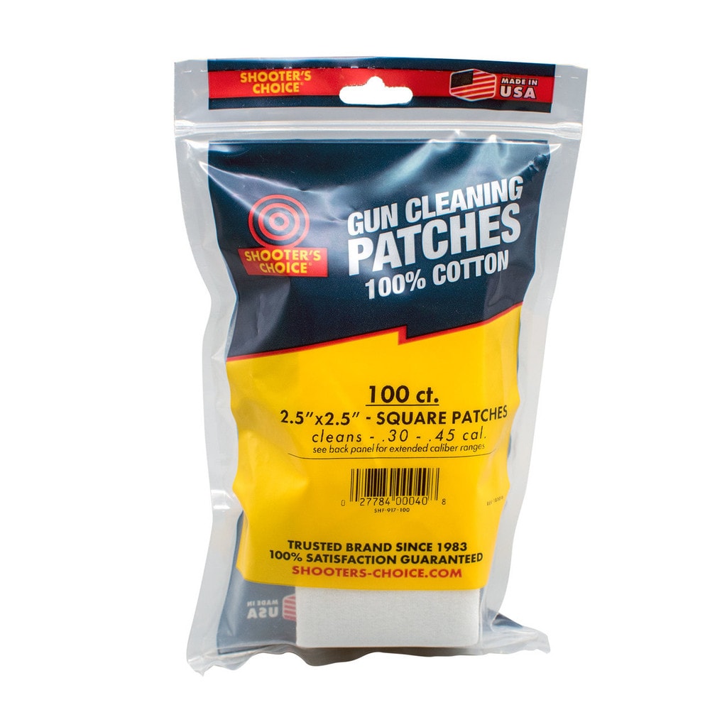Shooter's Choice 2.5" Cotton Gun Pusselapper - 100 Stk (30cal - .45cal)