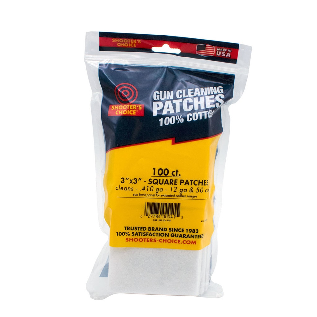 Shooter's Choice 3" Cotton Gun Pusselapper - 100 Stk (50cal - 12GA)