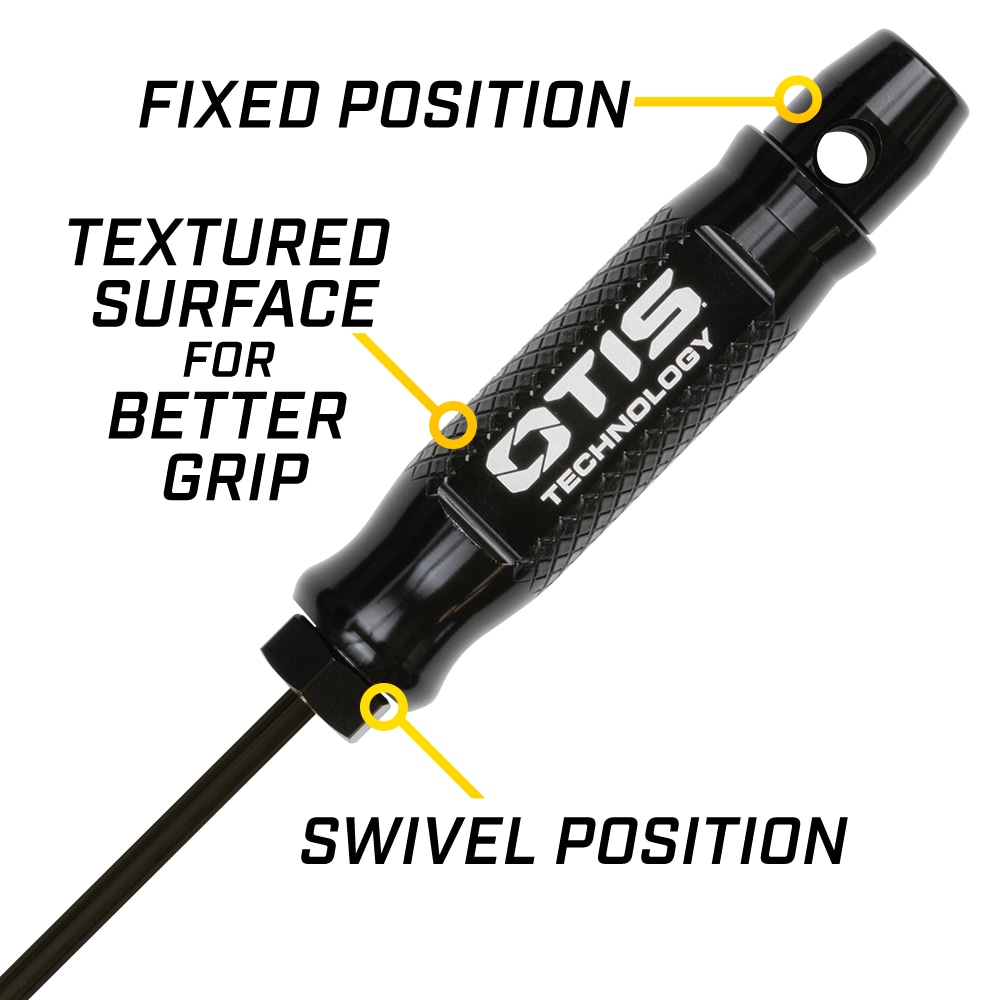 Otis Gun Cleaning Rod 1-Piece Coated Stainless Steel with Rotating/Fixed Handle 36” Pussestang