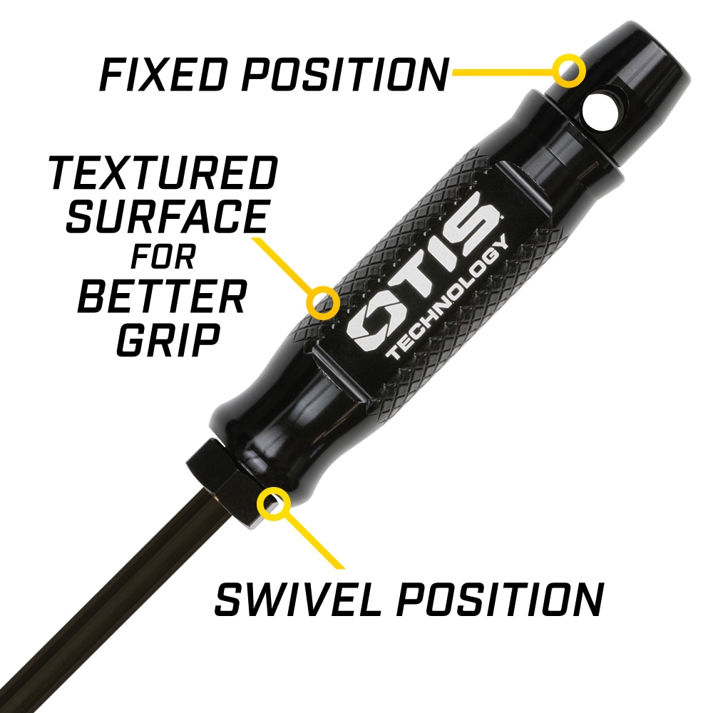 Otis Shotgun Cleaning Rod 1-Piece Coated Stainless Steel with Rotating/Fixed Handle 36” Pussestang