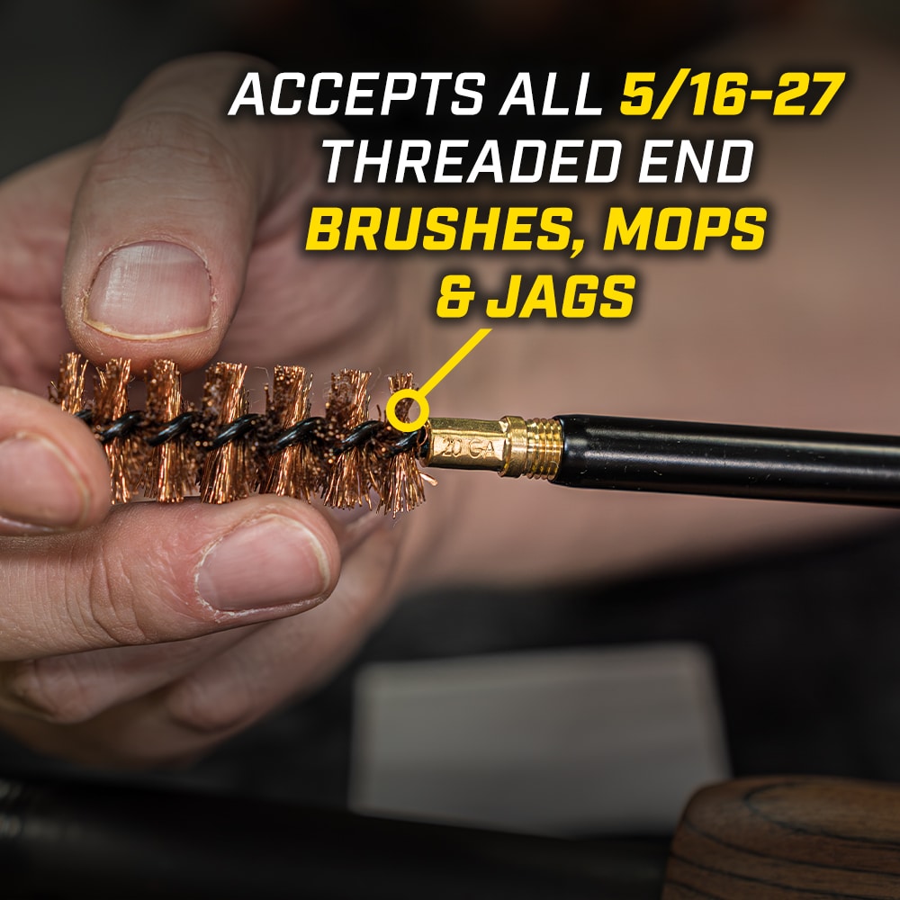 Otis Shotgun Cleaning Rod 1-Piece Coated Stainless Steel with Rotating/Fixed Handle 36” Pussestang