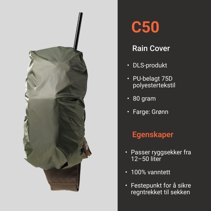 Vorn Rain Cover 50L Green