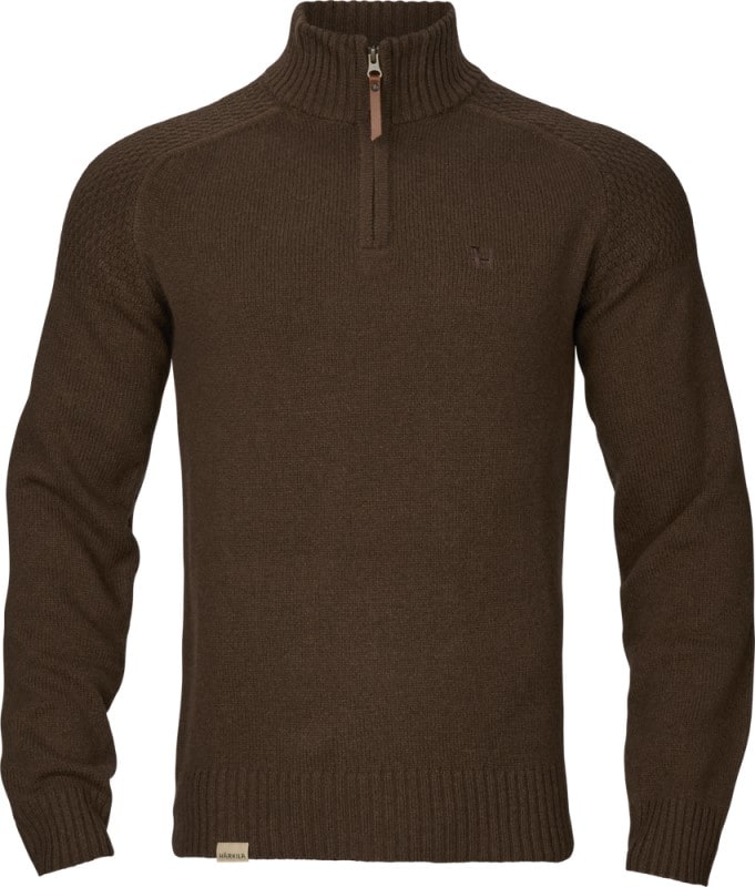 Härkila Vincent Merino Half Zip Genser Demitasse Brown