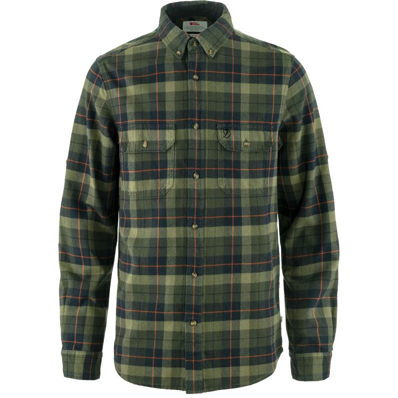 Fjällräven Singi Heavy Flannel Shirt M Black - Deep Forest