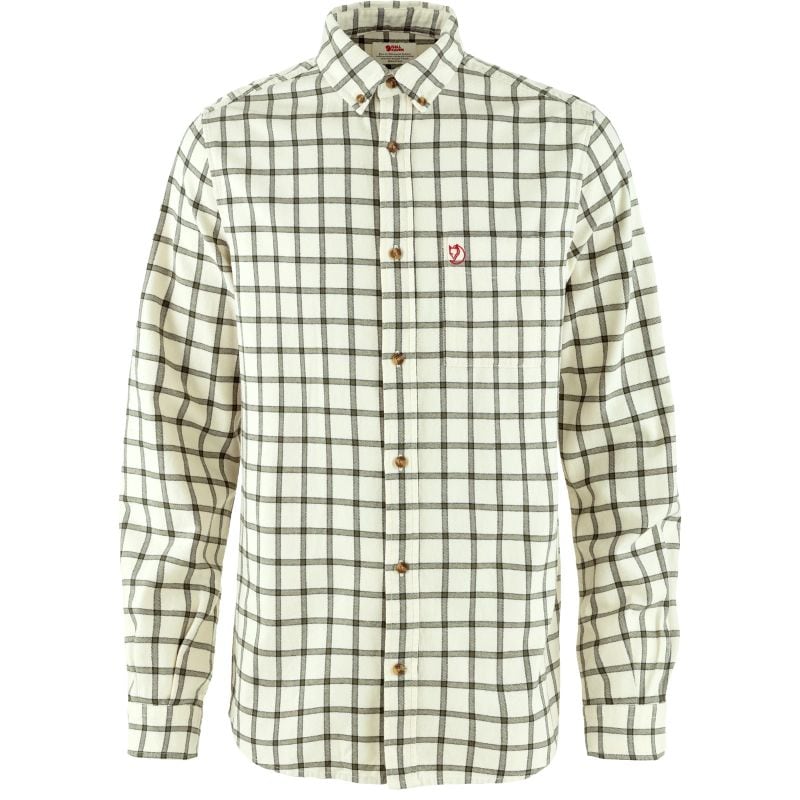 Fjällräven Övik Flannel Shirt M Chalk White - Laurel Green