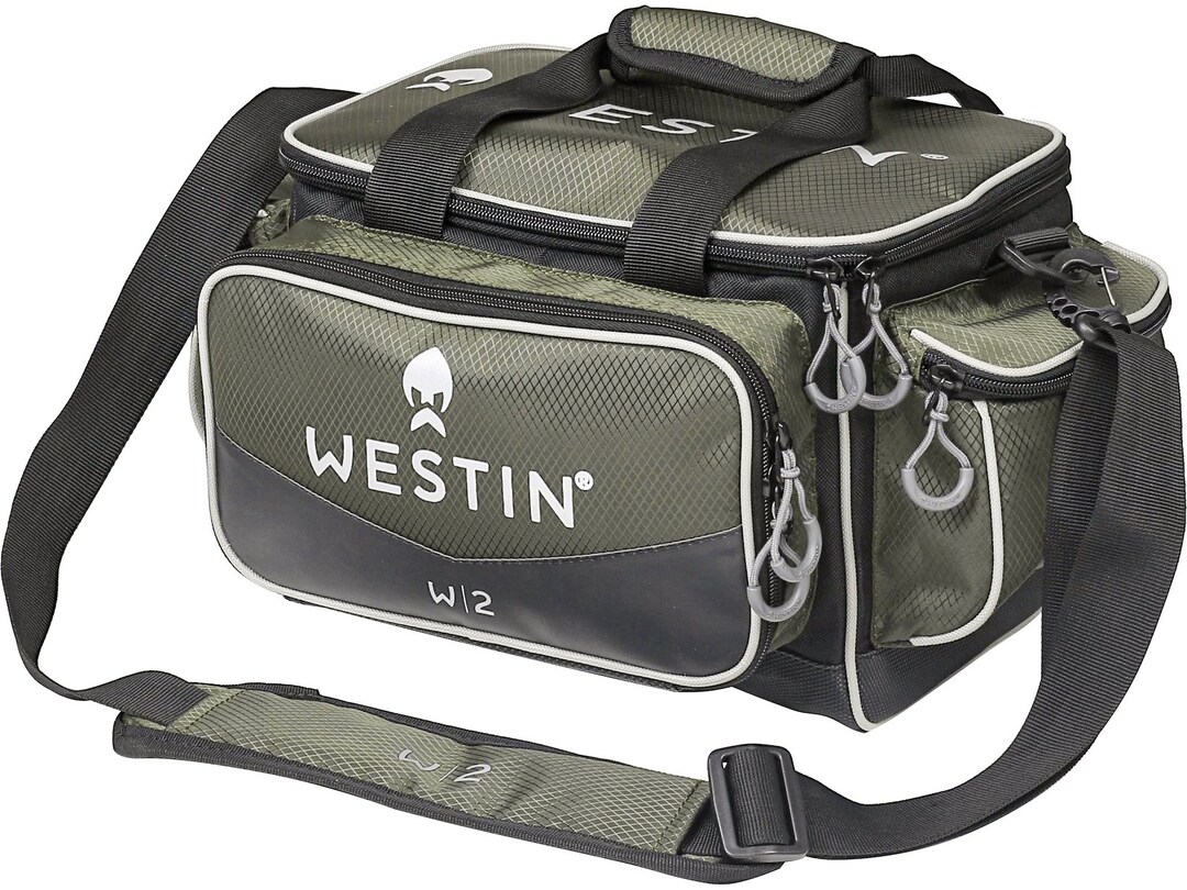 Westin W3 Lure Bag Plus – Borsa Porta Esche Con Scomparto Frigo – 4 Scatole Incluse – Small Nera/grigia