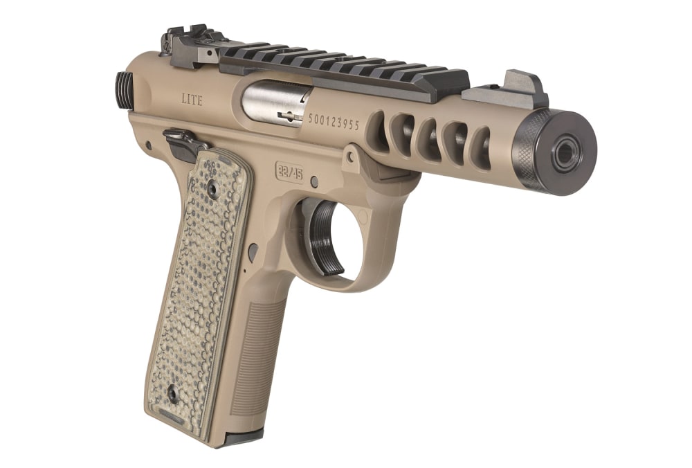 Ruger MK IV 22/45 Lite FDE Cal 22lr 4,4''/11cm 1/2''-28.
