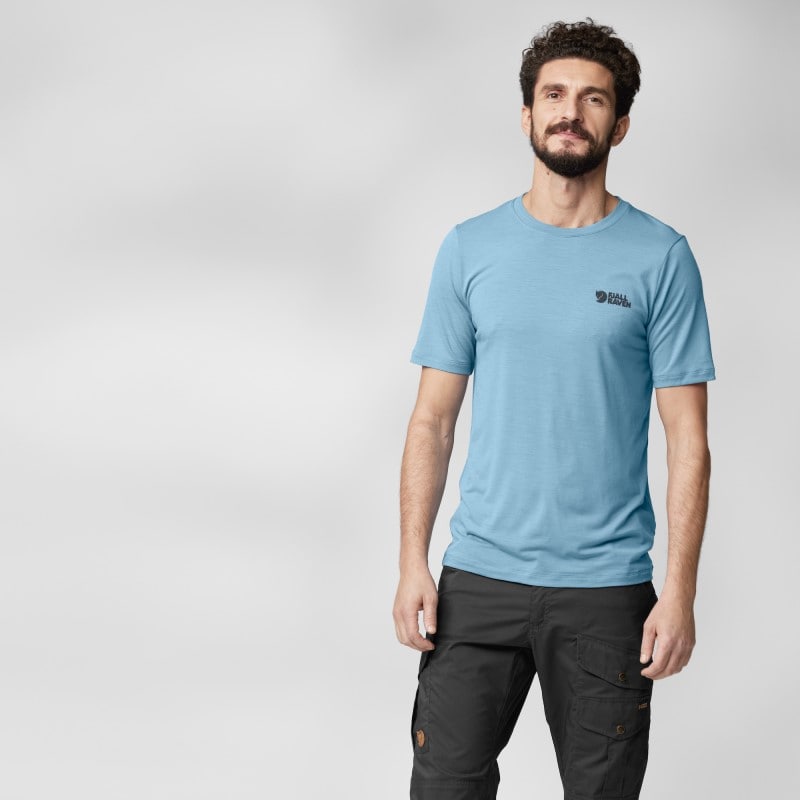 Fjällräven Abisko Wool Logo SS M Light Fossil