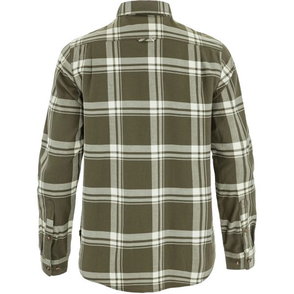 Fjällräven Övik Lite Flannel Shirt M Laurel Green - Chalk White