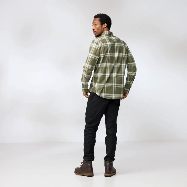 Fjällräven Övik Lite Flannel Shirt M Laurel Green - Chalk White