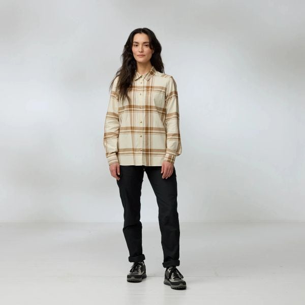 Fjällräven Övik Lite Flannel Shirt W Misty Green - Eggshell