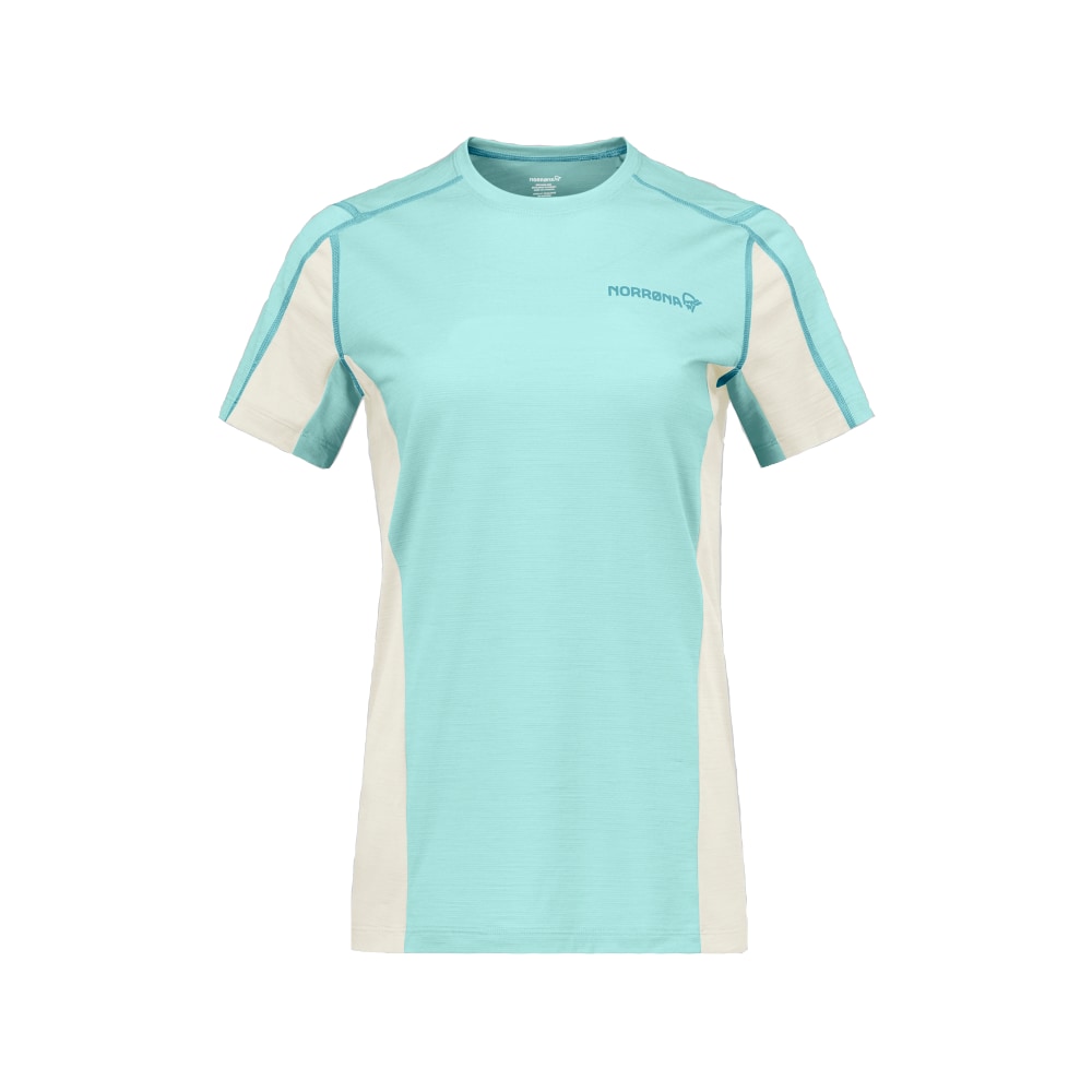 Norrøna Falketind EqualiserUll T-shirt (W) Aqua Haze/Whisper White