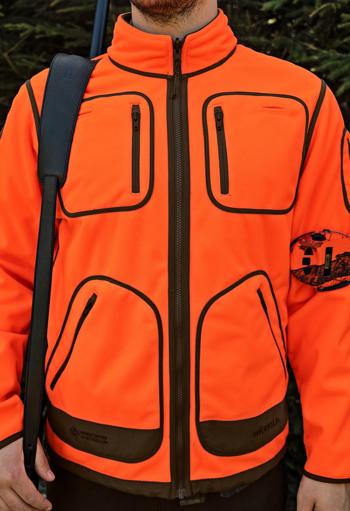 Härkila Kamko Blaze Rev. Fleecejakke Orange Blaze/Willow Green
