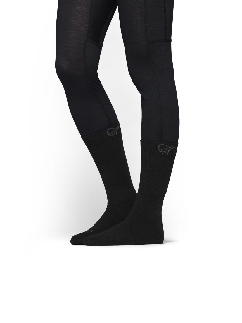 Norrøna Falketind Mid Weight Merino Socks Caviar/Iron Gate