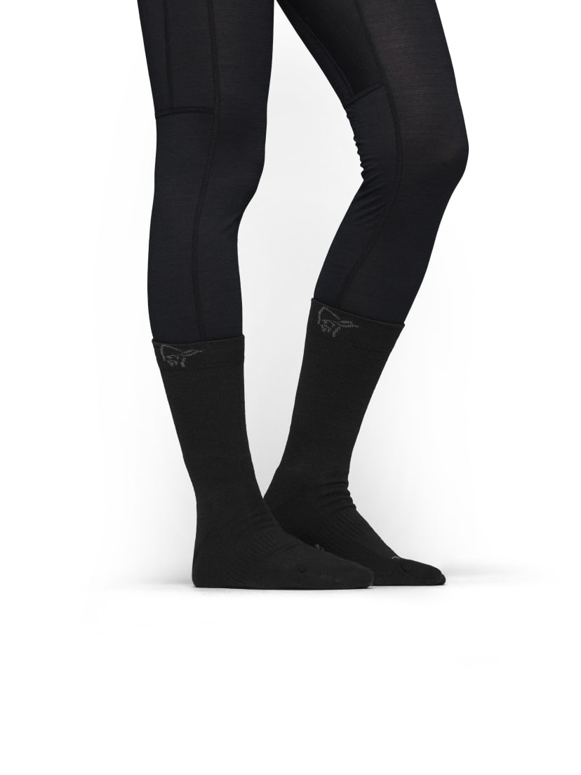 Norrøna Falketind Mid Weight Merino Socks Caviar/Iron Gate