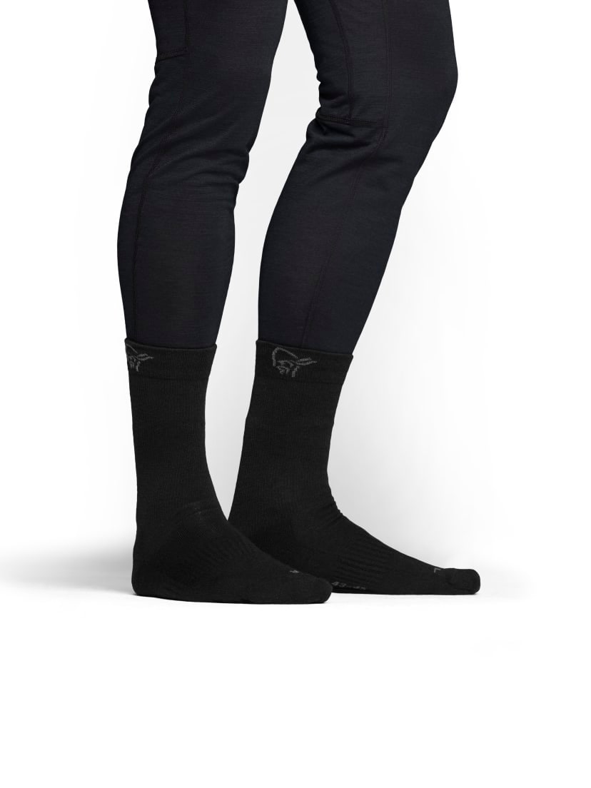 Norrøna Falketind Mid Weight Merino Socks Caviar/Iron Gate