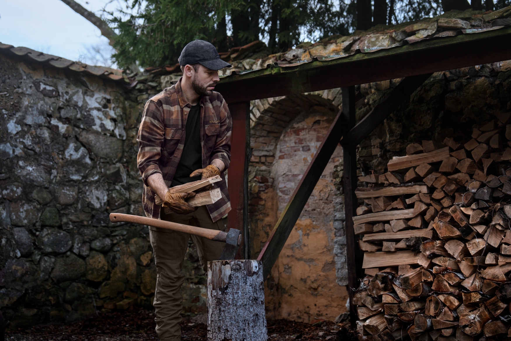 Härkila Asmund Langermet Skjorte Rust Brown Check